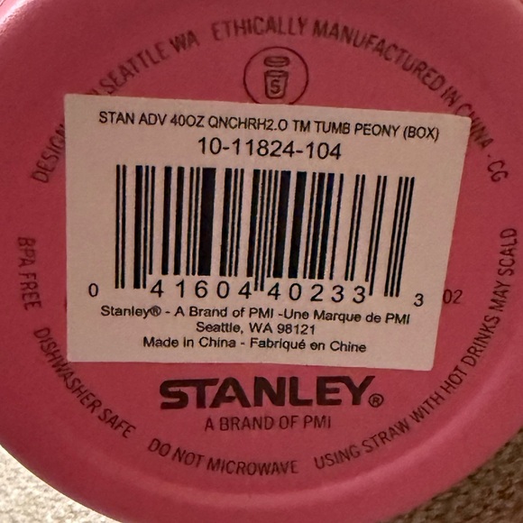 BRAND NEW | Stanley | Peony Pink | Quencher H2.0 Tumbler | 40oz - Picture 5 of 7